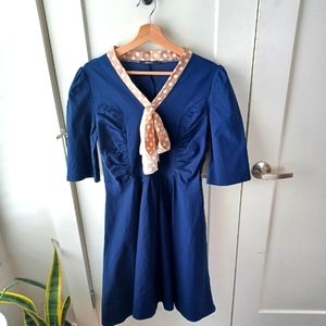 Vintage/retro 50s style polka dot and navy dress
